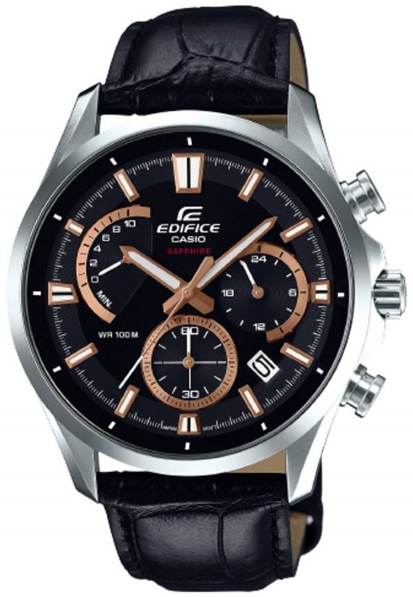 Casio Edifice Efb-550l-1avuer Kello Musta / Nahka