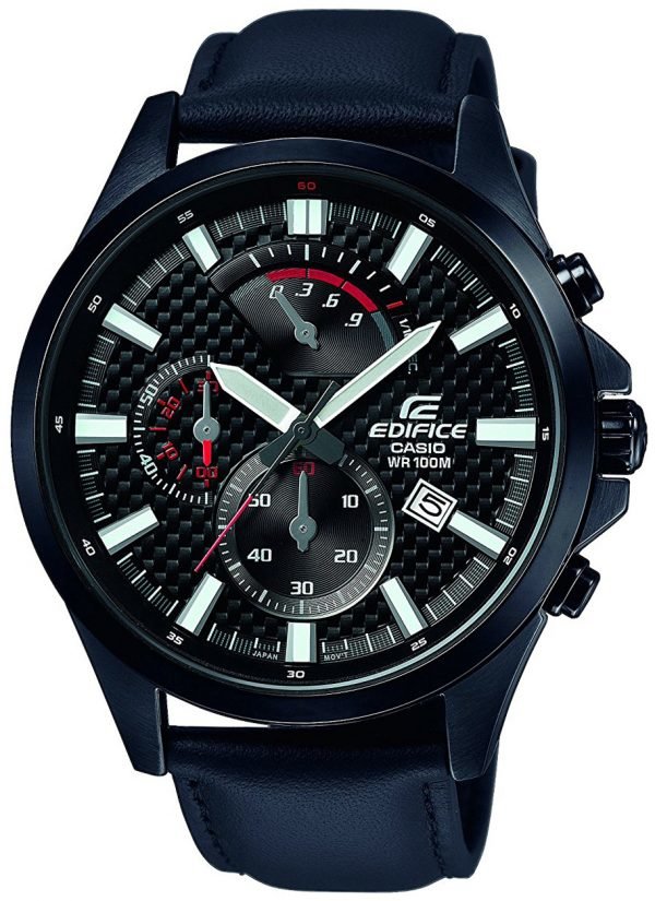 Casio Edifice Efv-530bl-1avuef Kello Musta / Nahka