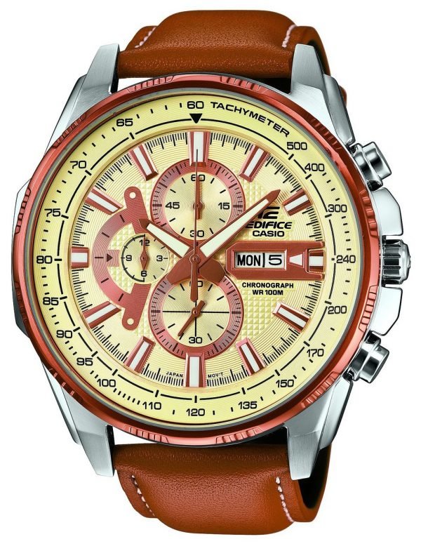 Casio Efr-549l-7avuef Kello Beige / Nahka