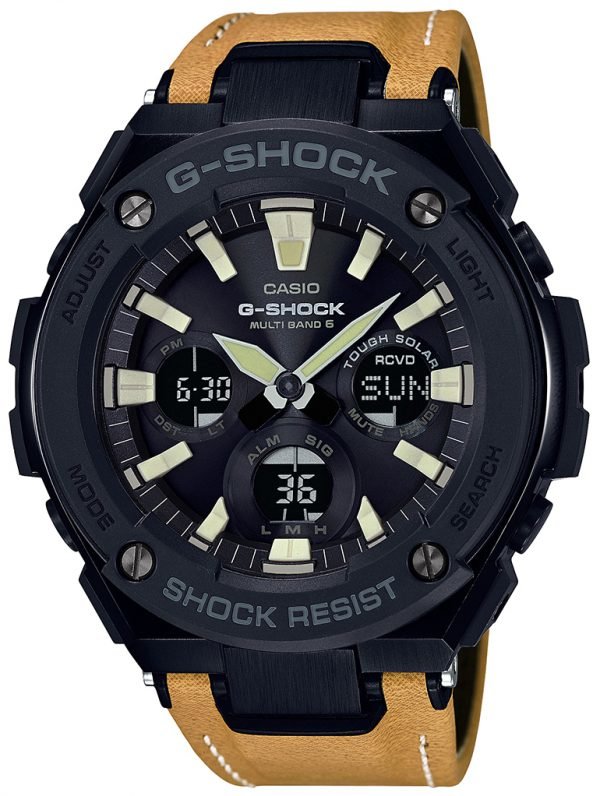 Casio G-Shock Gst-W120l-1ber Kello Musta / Nahka