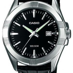 Casio Mtp-1308pl-1avef Kello Musta / Nahka