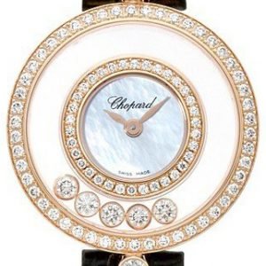 Chopard Happy Diamonds 203957-5208 Kello Valkoinen / Nahka