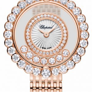 Chopard Happy Diamonds 204180-5201 Kello Hopea / 18k Punakultaa