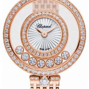 Chopard Happy Diamonds 209408-5001 Kello Hopea / 18k Punakultaa