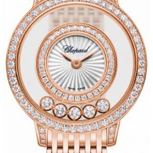 Chopard Happy Diamonds 209411-5001 Kello Hopea / 18k Punakultaa