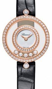 Chopard Happy Diamonds 209415-1001 Kello Hopea / Nahka