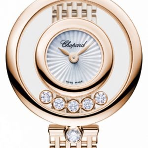 Chopard Happy Diamonds 209416-5001 Kello Hopea / 18k Punakultaa