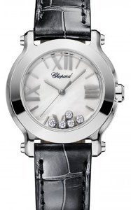 Chopard Happy Sport Mini 278509-3004 Kello Valkoinen / Nahka