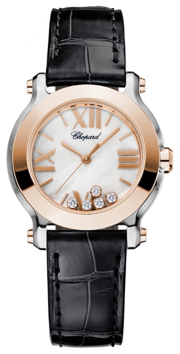 Chopard Happy Sport Mini 278509-6002 Kello Valkoinen / Nahka