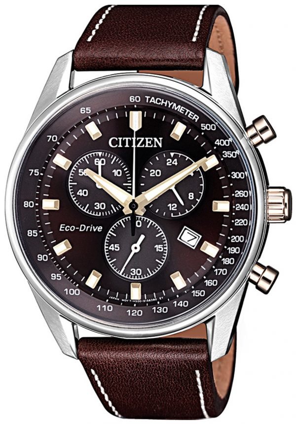 Citizen Chrono At2396-19x Kello Ruskea / Nahka