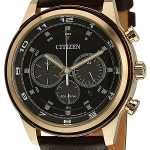 Citizen Chrono Ca4037-01w Kello Ruskea / Nahka