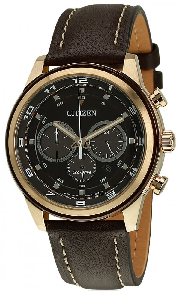 Citizen Chrono Ca4037-01w Kello Ruskea / Nahka