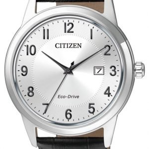 Citizen Dress Aw1231-07a Kello Valkoinen / Nahka