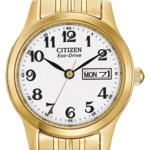 Citizen Dress Ew3152-95a Kello Valkoinen / Kullansävytetty