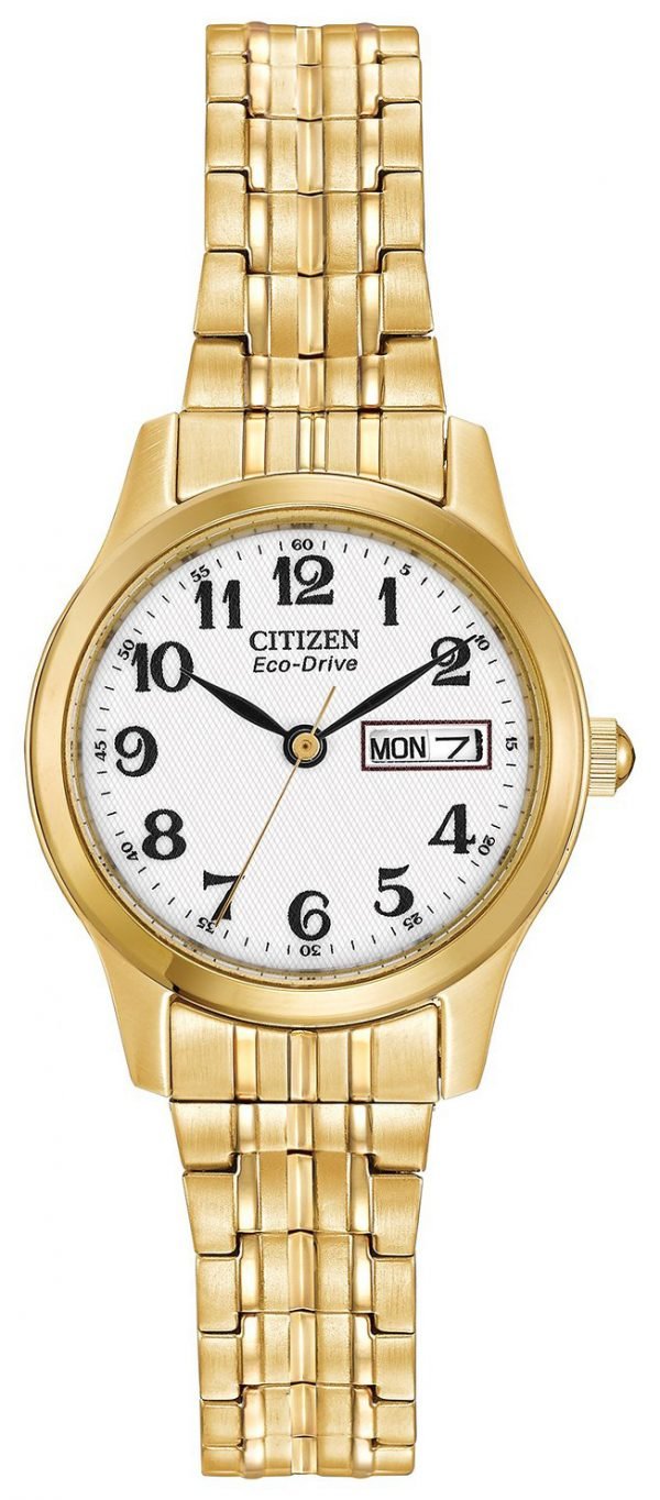 Citizen Dress Ew3152-95a Kello Valkoinen / Kullansävytetty