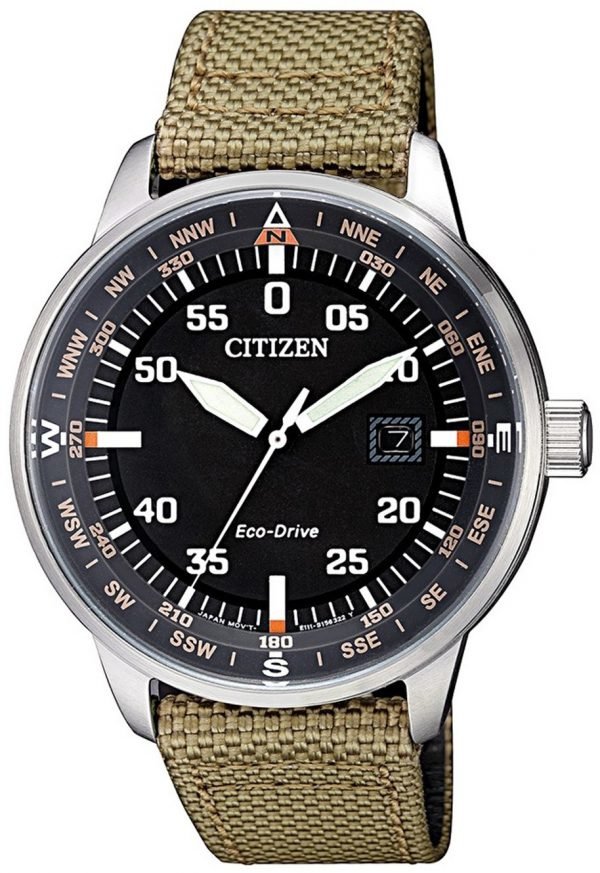 Citizen Eco Drive 180 Bm7390-14e Kello Musta / Tekstiili