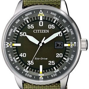 Citizen Eco Drive 180 Bm7390-22x Kello Vihreä / Tekstiili