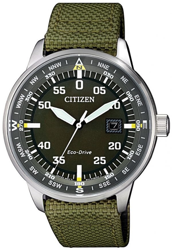 Citizen Eco Drive 180 Bm7390-22x Kello Vihreä / Tekstiili