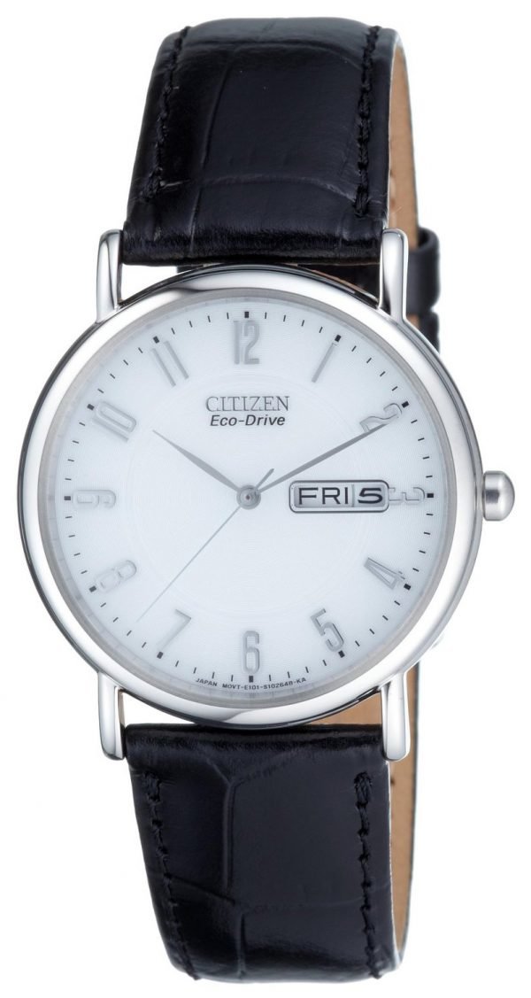 Citizen Eco Drive 180 Bm8241-01b Kello Valkoinen / Nahka