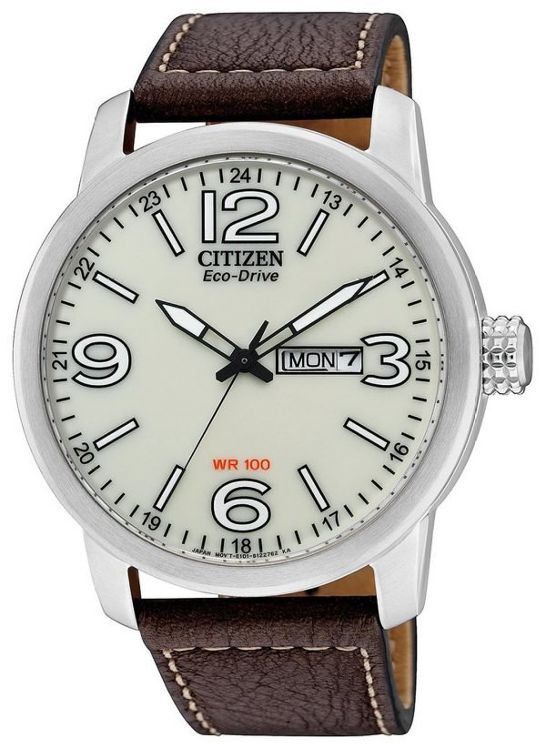 Citizen Eco Drive 180 Bm8470-03a Kello Valkoinen / Nahka