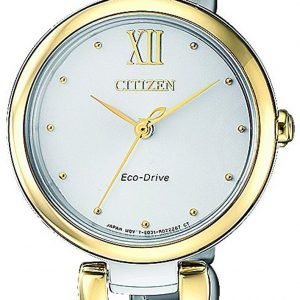 Citizen Elegance Em0534-80a Kello Hopea / Kullansävytetty