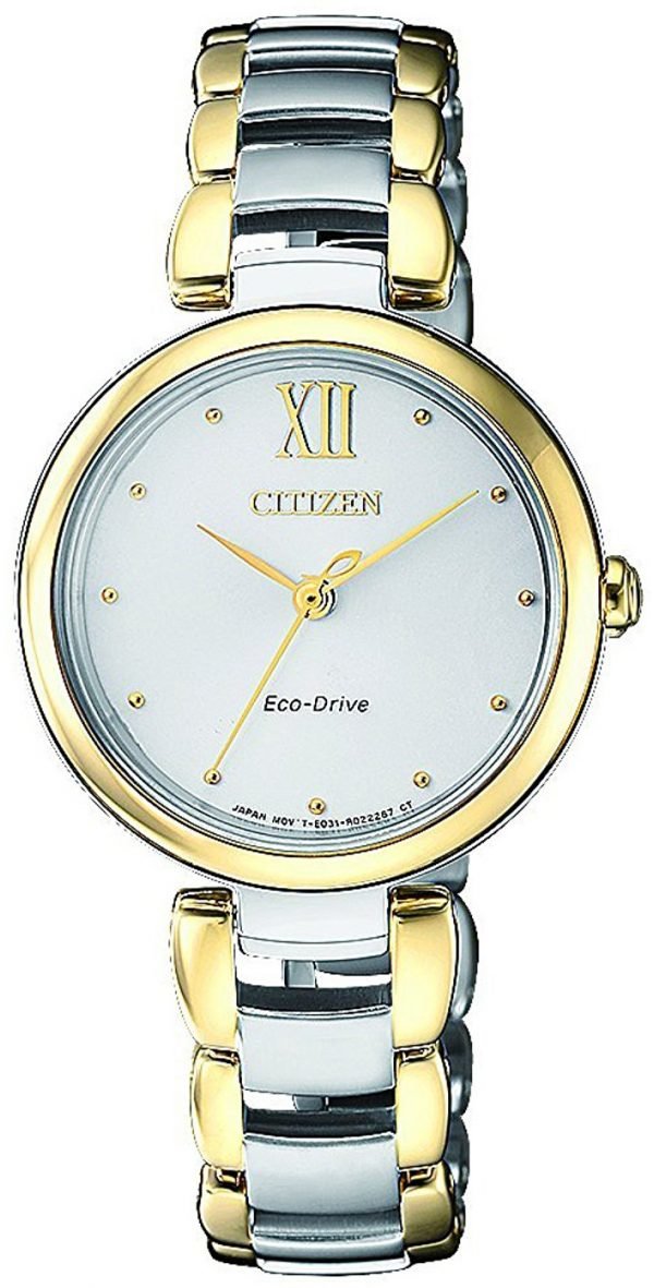 Citizen Elegance Em0534-80a Kello Hopea / Kullansävytetty