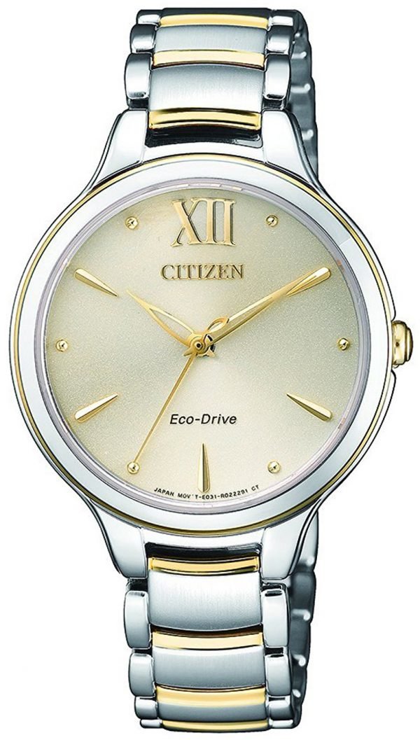 Citizen Elegance Em0554-82x Kello Beige / Kullansävytetty