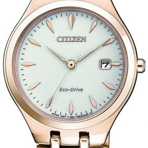 Citizen Elegance Ew2483-85b Kello Hopea / Punakultasävyinen