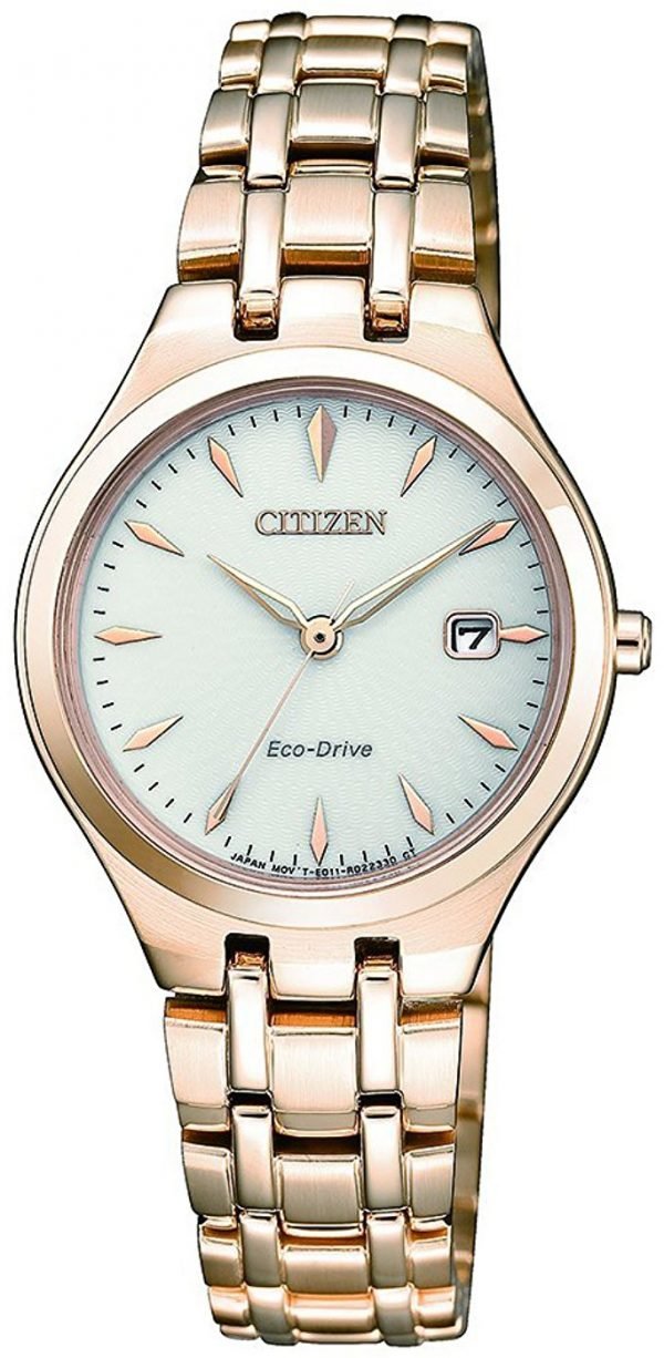 Citizen Elegance Ew2483-85b Kello Hopea / Punakultasävyinen