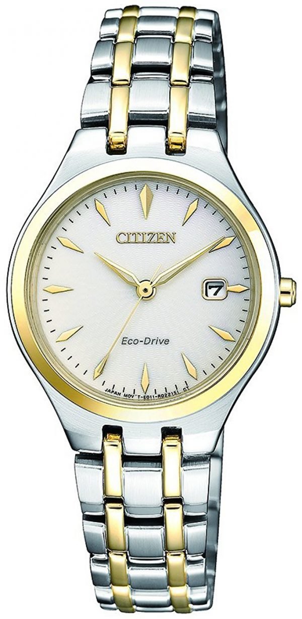 Citizen Elegance Ew2484-82b Kello Valkoinen / Kullansävytetty