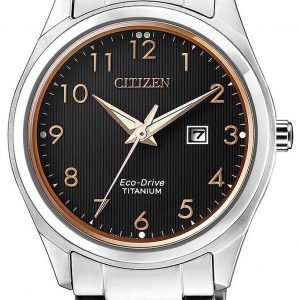 Citizen Ew2470-87f Kello Musta / Titaani