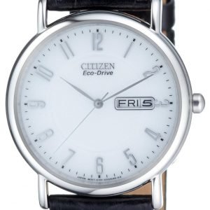 Citizen Leather Bm8241-01be Kello Valkoinen / Nahka