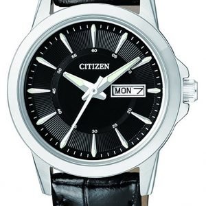 Citizen Leather Eq0601-03e Kello Musta / Nahka