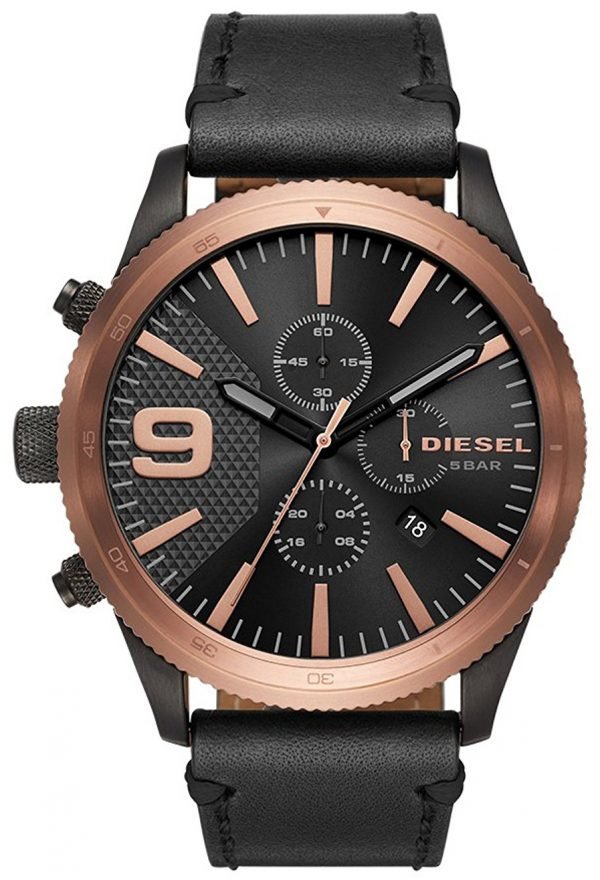 Diesel Chronograph Dz4445 Kello Musta / Nahka