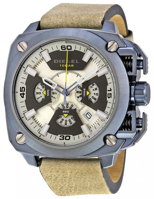 Diesel Chronograph Dz7342 Kello Beige / Nahka
