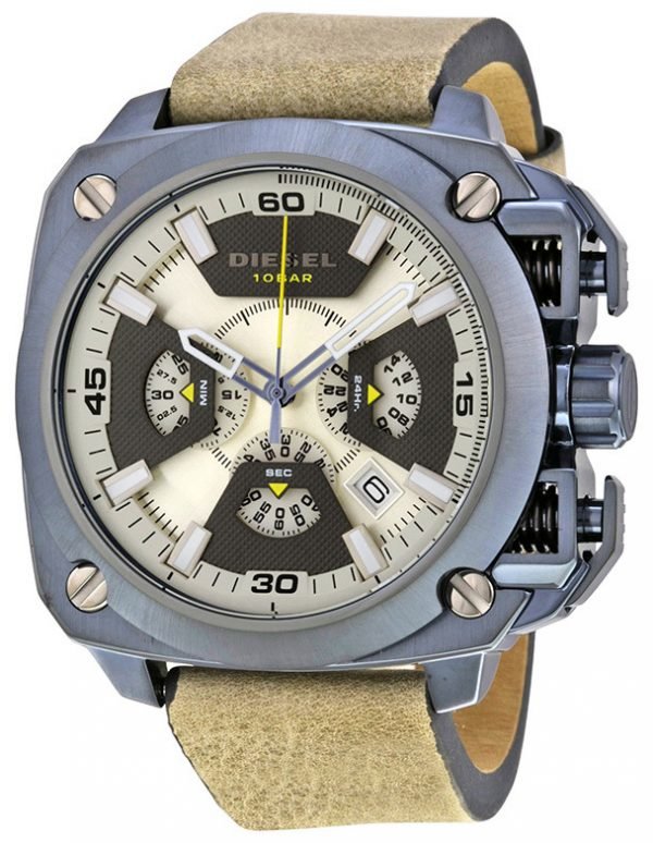 Diesel Chronograph Dz7342 Kello Beige / Nahka