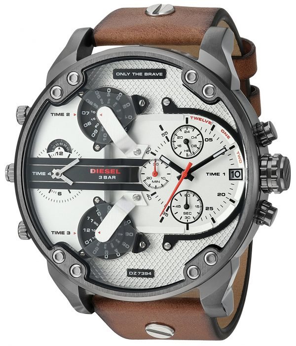 Diesel Chronograph Dz7394 Kello Valkoinen / Nahka