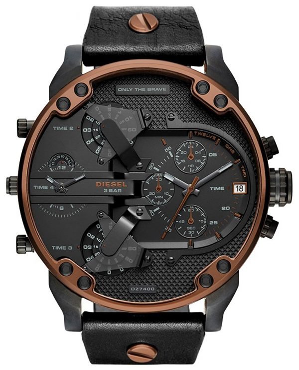 Diesel Chronograph Dz7400 Kello Musta / Nahka