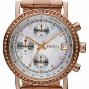 Dkny Chronograph Ny8358 Kello Hopea / Punakultasävyinen