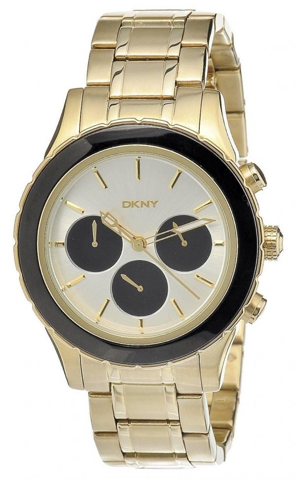 Dkny Chronograph Ny8656 Kello Hopea / Kullansävytetty Teräs