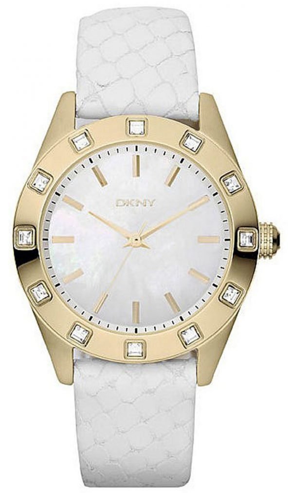 Dkny Crystal Ny8826 Kello Valkoinen / Nahka