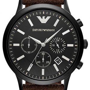 Emporio Armani Ar11078 Kello Musta / Nahka