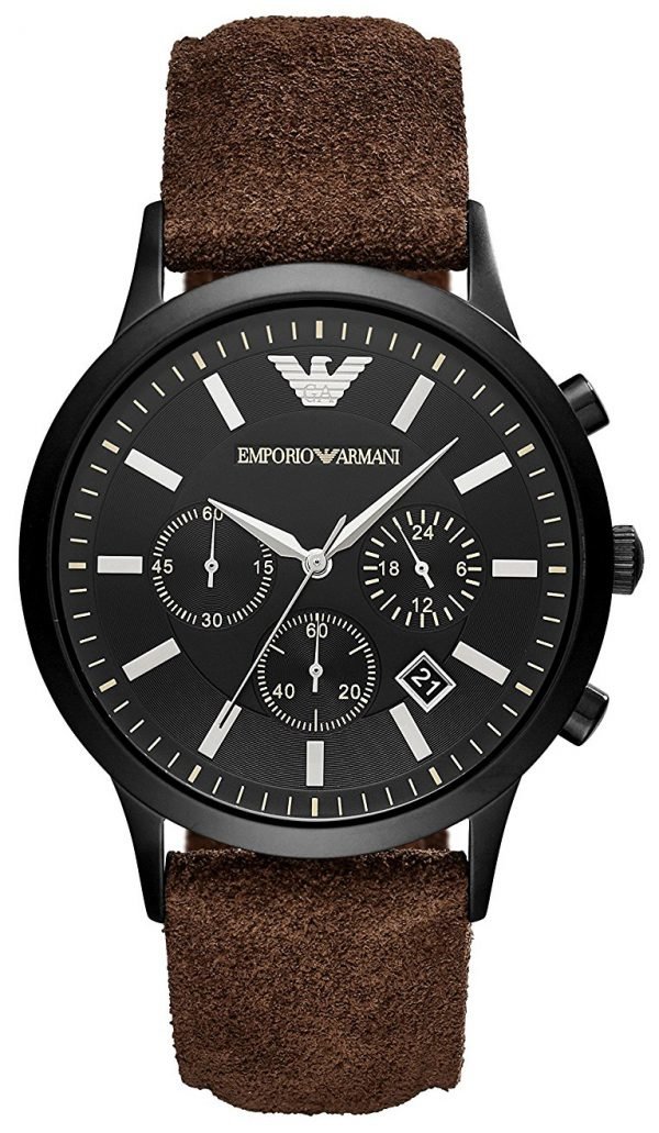 Emporio Armani Ar11078 Kello Musta / Nahka