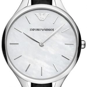 Emporio Armani Dress Ar11090 Kello Hopea / Nahka