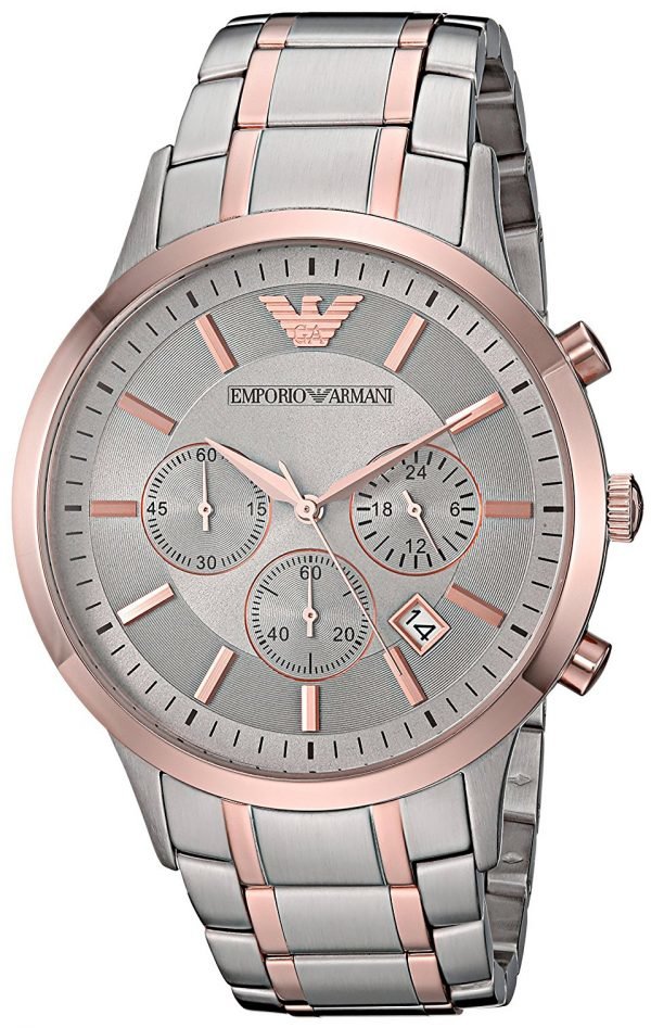 Emporio Armani Renato Ar11077 Kello Hopea / Punakultasävyinen