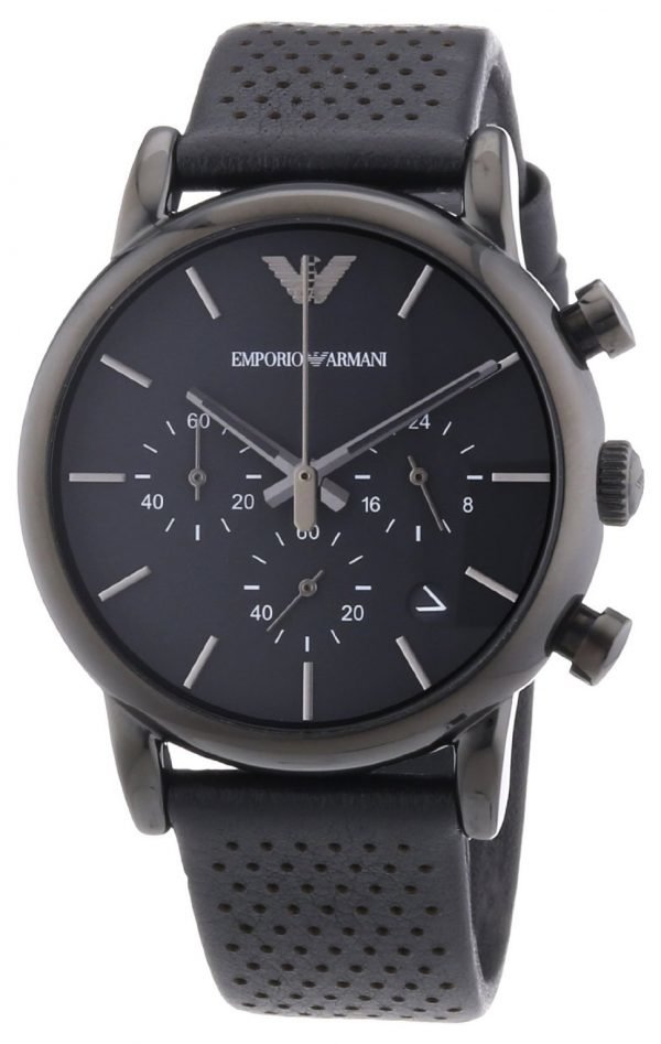 Emporio Armani Sportivo Ar1737 Kello Musta / Nahka