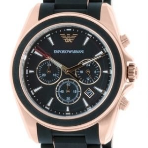 Emporio Armani Sportivo Ar6066 Kello Musta / Punakultasävyinen