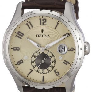 Festina Dress F16486-2 Kello Samppanja / Nahka