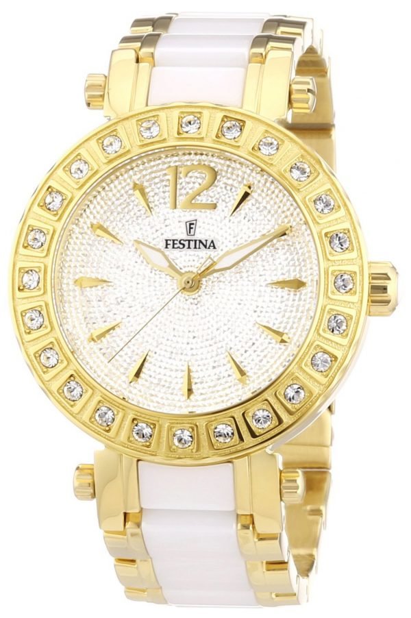 Festina Dress F16644-3 Kello Hopea / Kullansävytetty Teräs