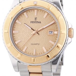 Festina Dress F16685-2 Kello Beige / Kullansävytetty Teräs